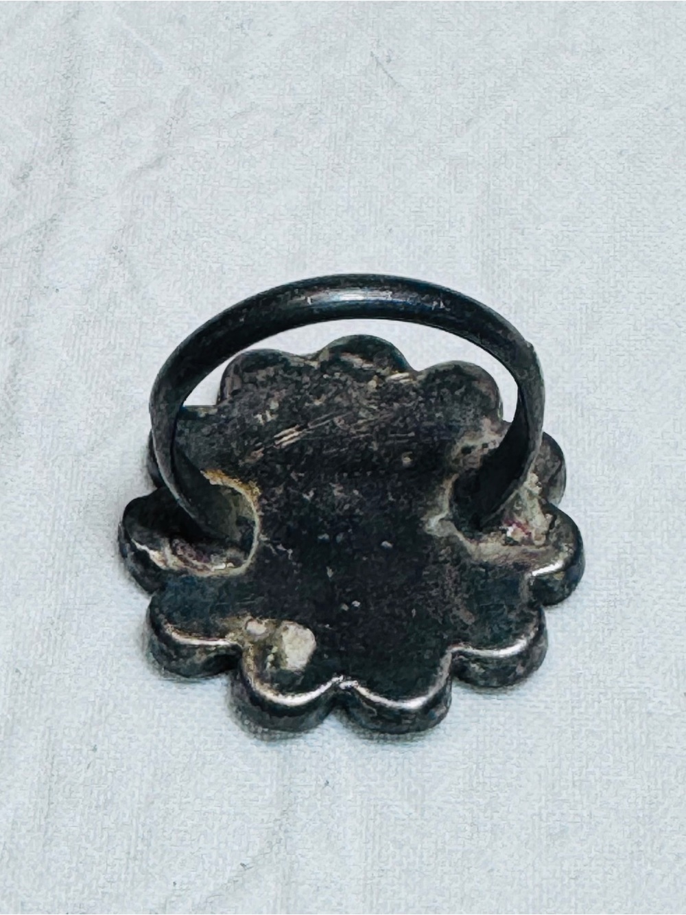 VTG Sterling Silver Turquoise Cluster Flower Ring sz 7 Native American Navajo - Picture 3 of 5